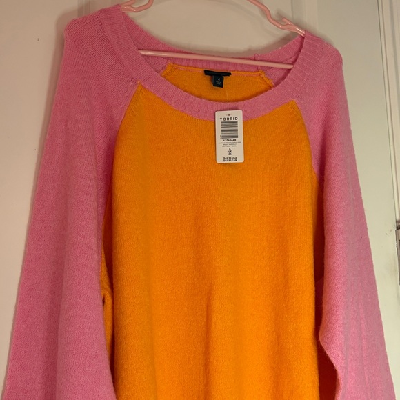 Torrid Women’s Fuzzy Pullover Long Sleeve Sweater NWT Bright Marigold 4X - Picture 2 of 12